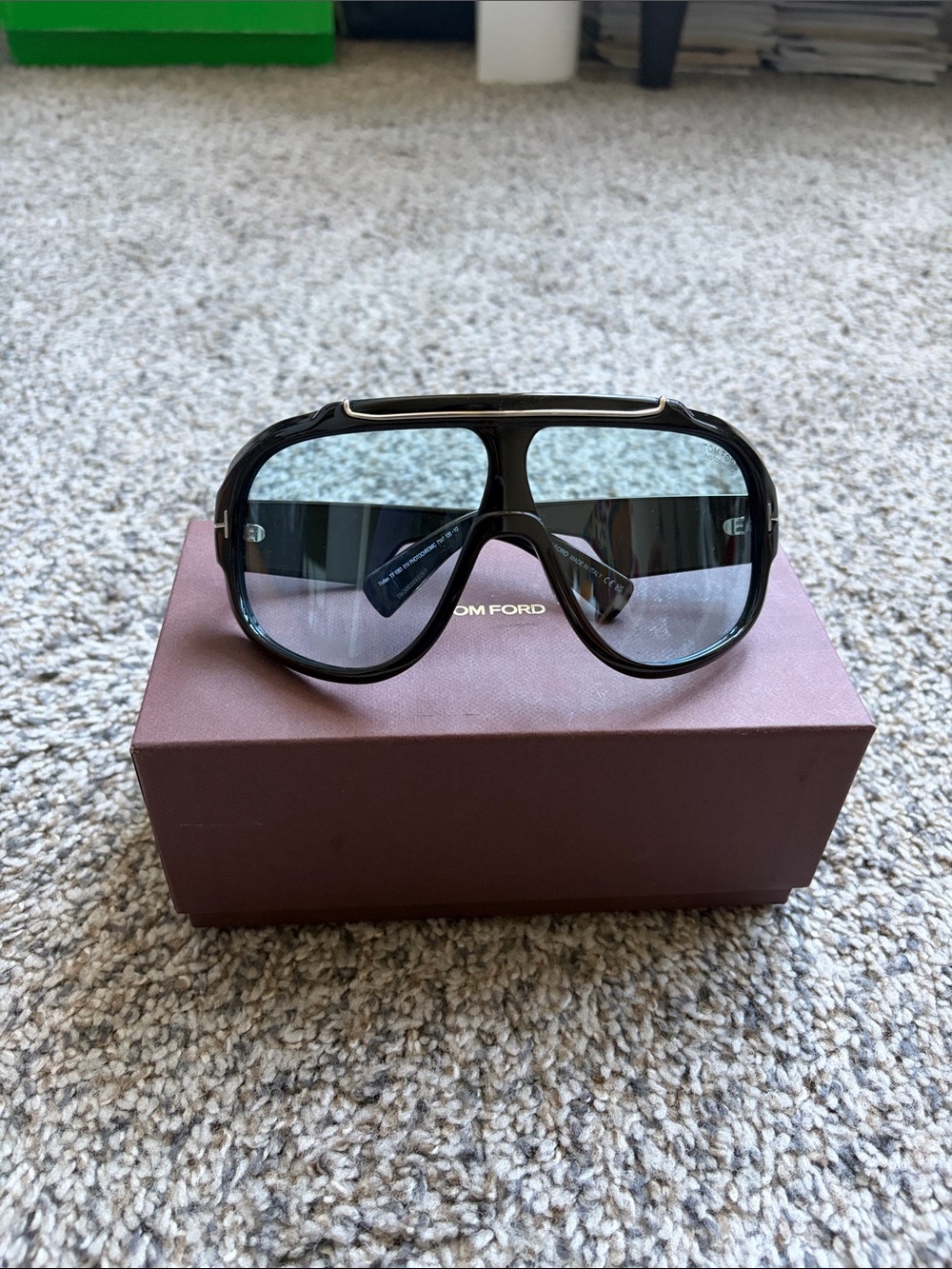 Tom Ford Black Frame Sunglasses with Gray Gradient Lenses